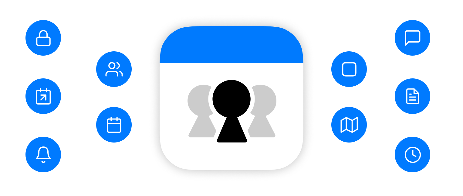 A shared calendar app shown on a phone