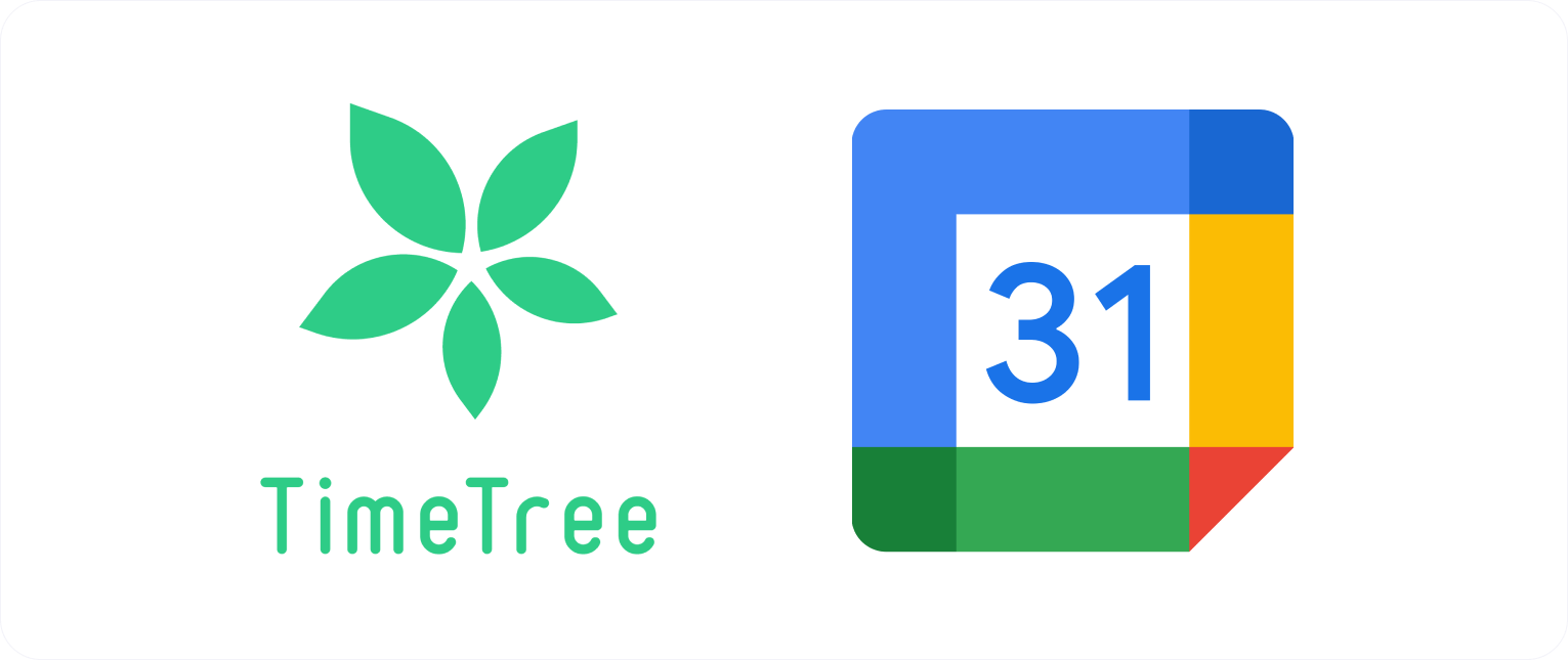 TmeTree Shared Calendar App logo displayed beside the Google Calendar logo.