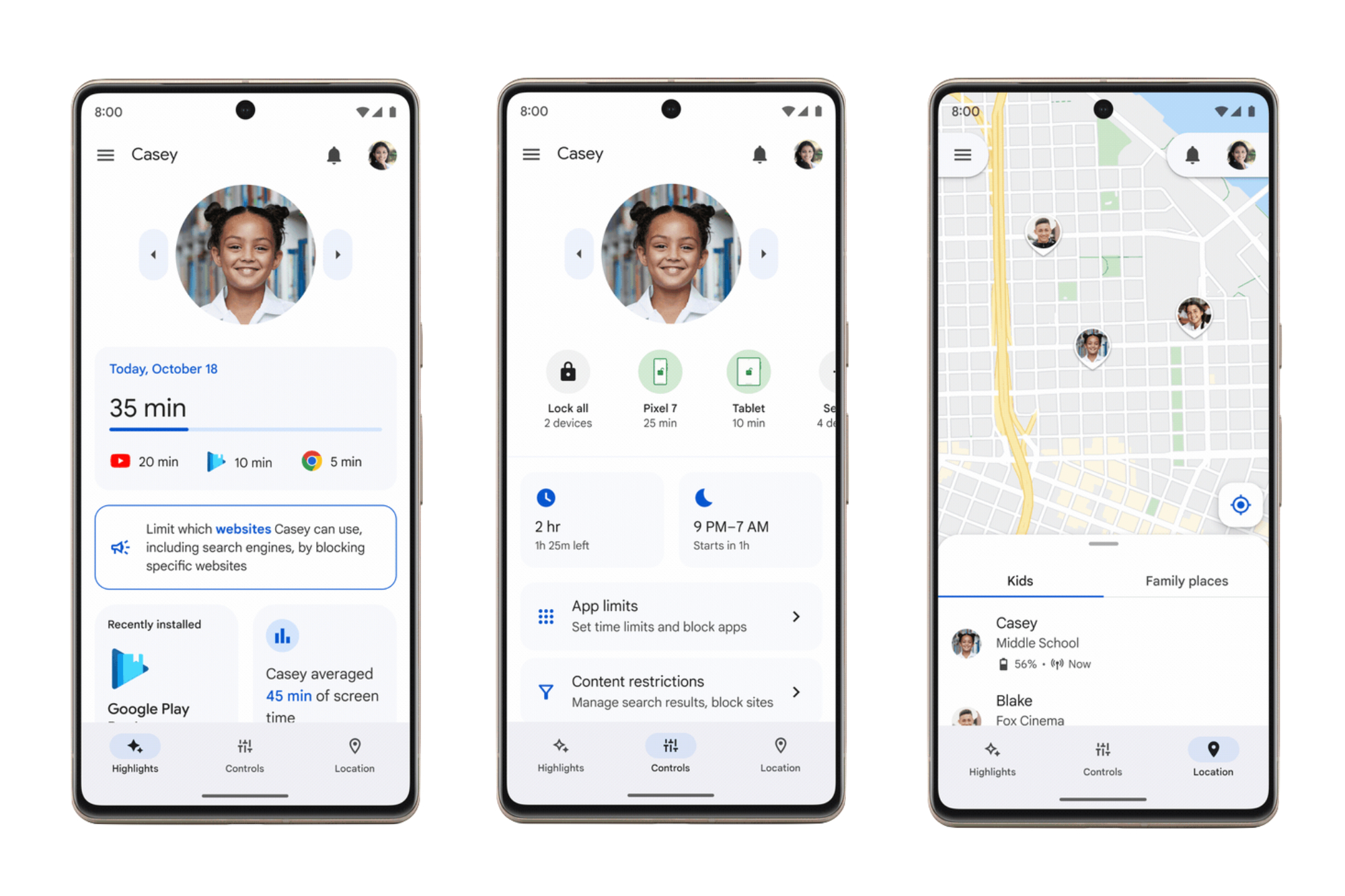 The Google Family Link app