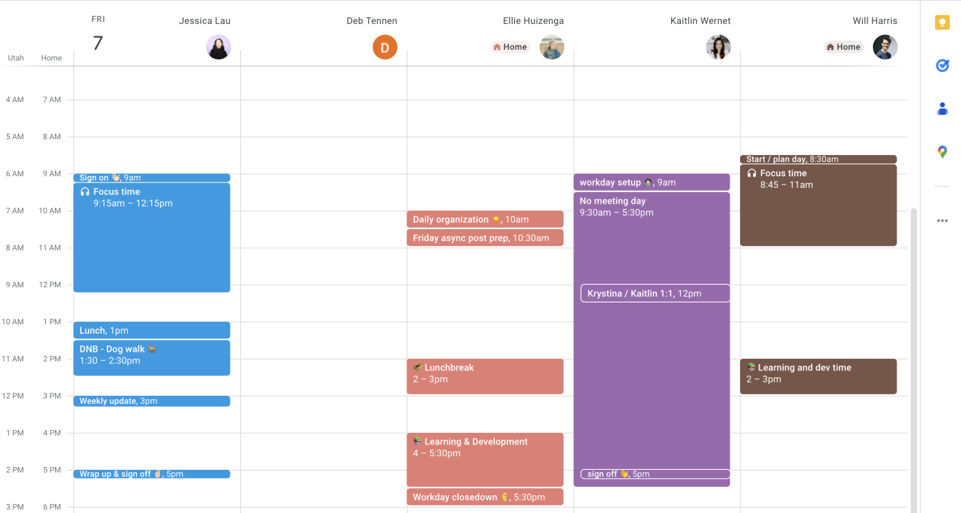 Google Calendar Calendar-By-Calendar View