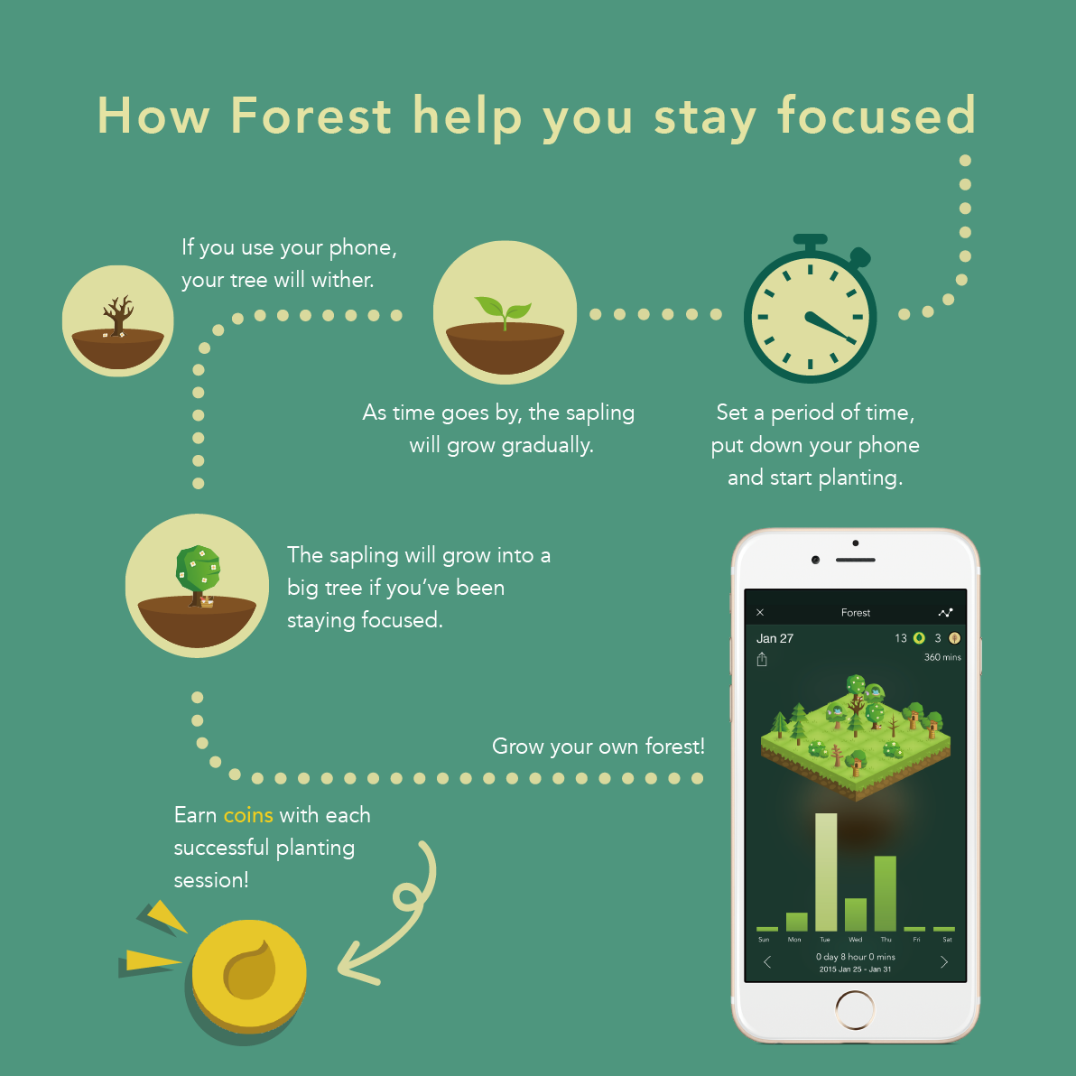 Guide on how the forest app works to help you stay focussed