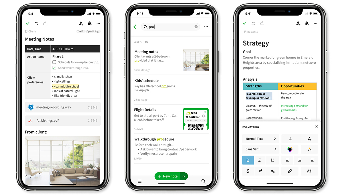 Evernote, best notes app for adhd
