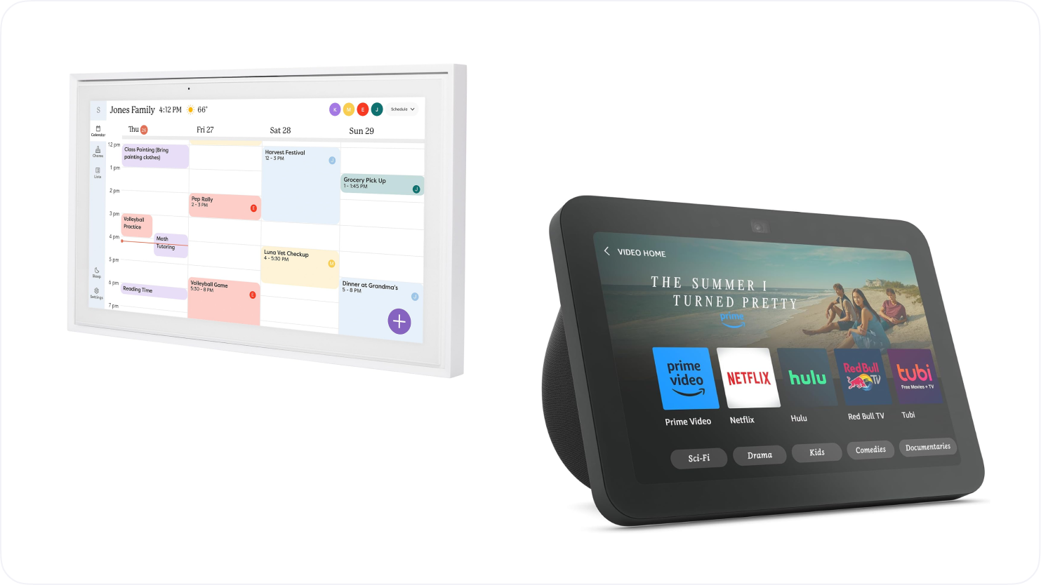 The Skylight Calendar compared with the Amazon Echo Show